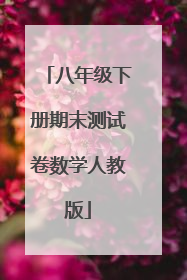 八年级下册期末测试卷数学人教版