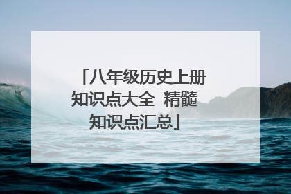 八年级历史上册知识点大全 精髓知识点汇总