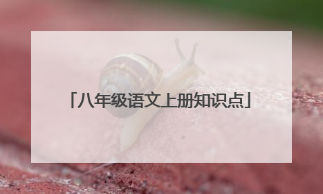 八年级语文上册知识点