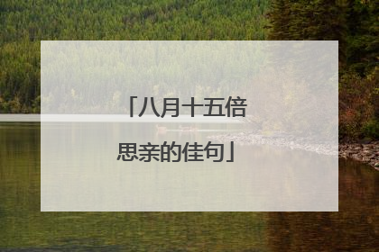 八月十五倍思亲的佳句