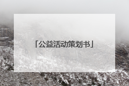 公益活动策划书