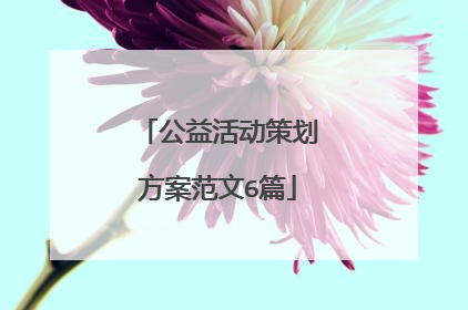 公益活动策划方案范文6篇