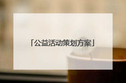 公益活动策划方案