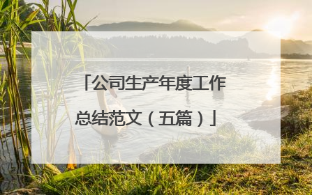 公司生产年度工作总结范文（五篇）