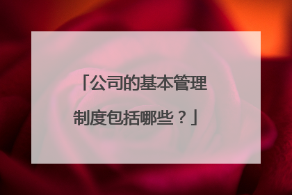 公司的基本管理制度包括哪些?