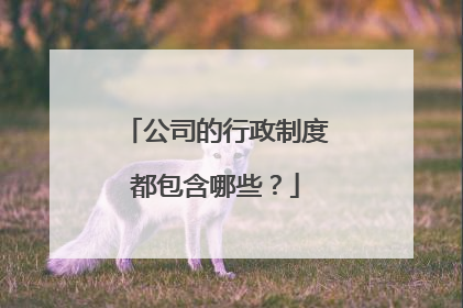 公司的行政制度都包含哪些？