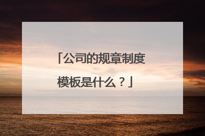 公司的规章制度模板是什么?