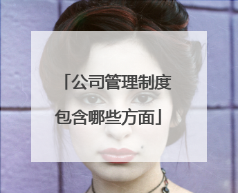 公司管理制度包含哪些方面