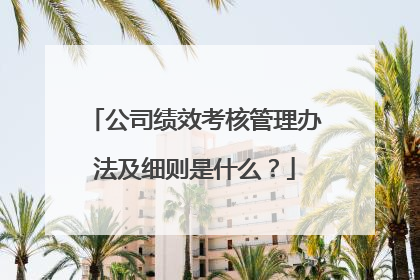 公司绩效考核管理办法及细则是什么？