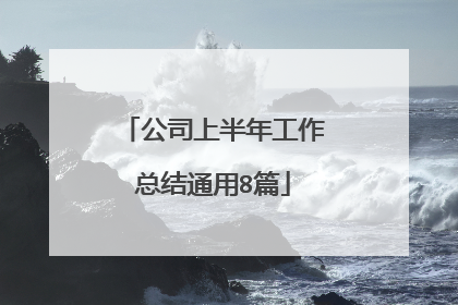 公司上半年工作总结通用8篇