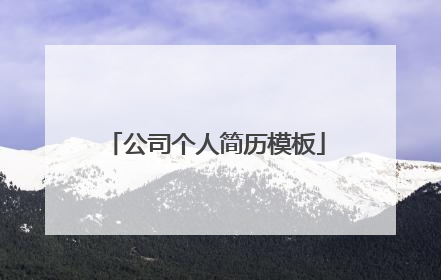公司个人简历模板