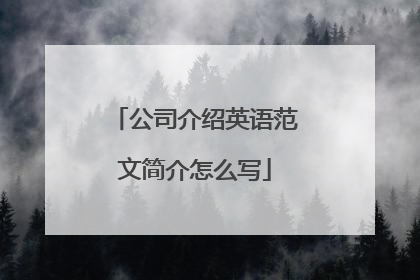 公司介绍英语范文简介怎么写