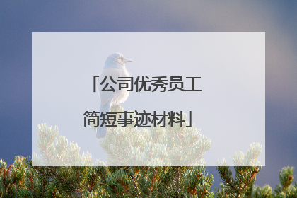 公司优秀员工简短事迹材料