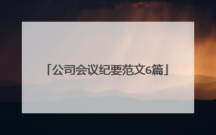 公司会议纪要范文6篇