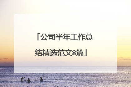 公司半年工作总结精选范文8篇