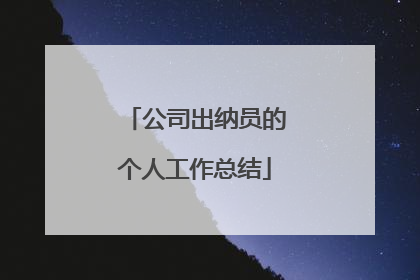 公司出纳员的个人工作总结