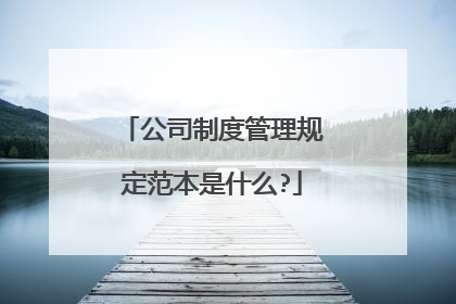 公司制度管理规定范本是什么?