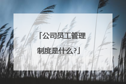 公司员工管理制度是什么?