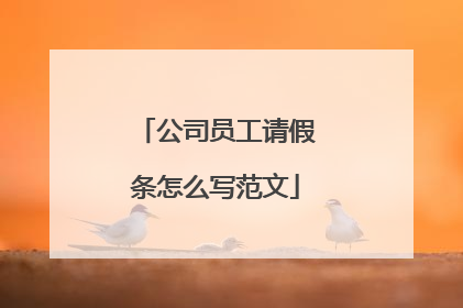 公司员工请假条怎么写范文