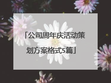 公司周年庆活动策划方案格式5篇