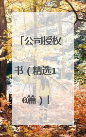 公司授权书(精选10篇)