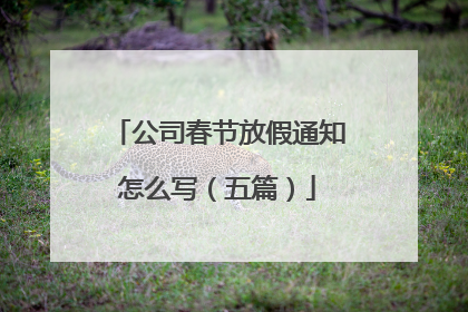 公司春节放假通知怎么写（五篇）