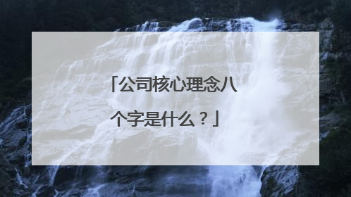 公司核心理念八个字是什么？