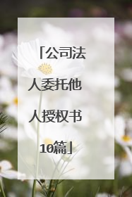 公司法人委托他人授权书10篇