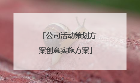 公司活动策划方案创意实施方案