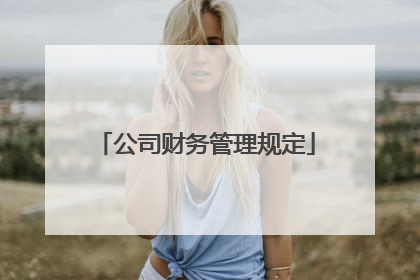 公司财务管理规定