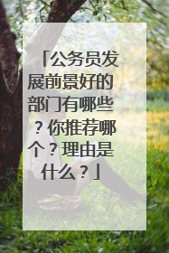 公务员发展前景好的部门有哪些？你推荐哪个？理由是什么？