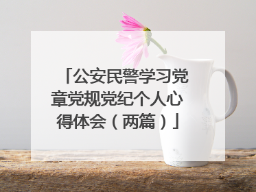 公安民警学习党章党规党纪个人心得体会（两篇）