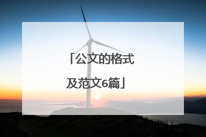 公文的格式及范文6篇