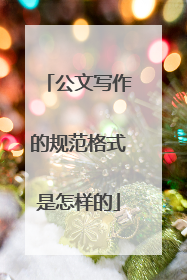 公文写作的规范格式是怎样的