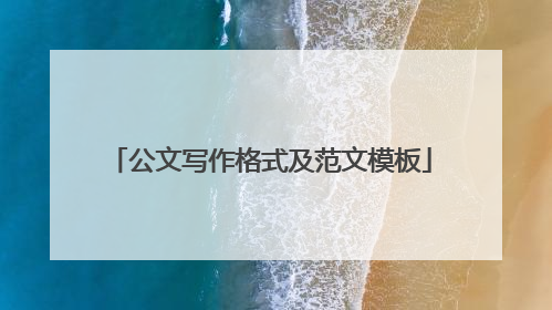 公文写作格式及范文模板
