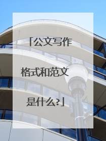 公文写作格式和范文是什么?