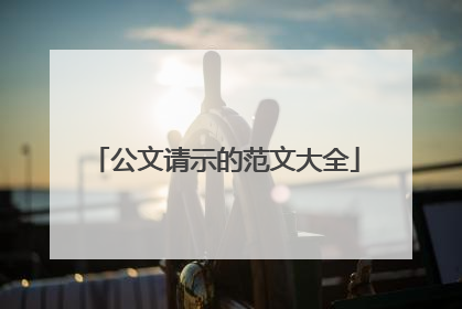 公文请示的范文大全