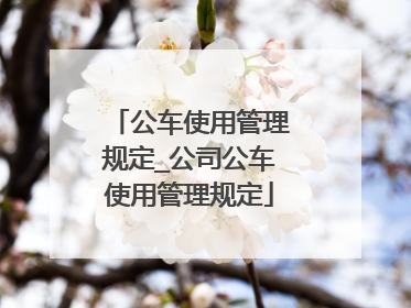 公车使用管理规定_公司公车使用管理规定