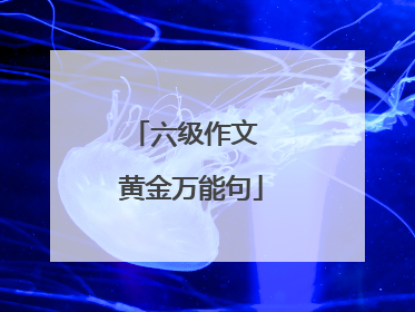 六级作文 黄金万能句