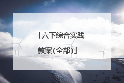 六下综合实践教案(全部)