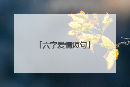 六字爱情短句