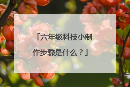 六年级科技小制作步骤是什么？