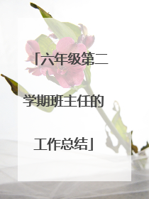 六年级第二学期班主任的工作总结