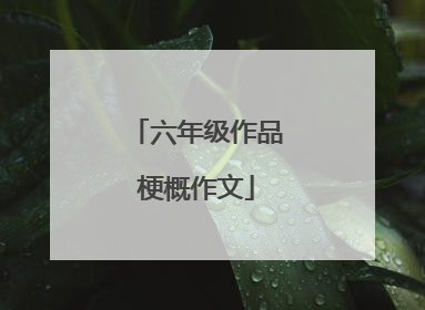 六年级作品梗概作文