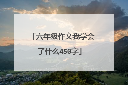 六年级作文我学会了什么450字