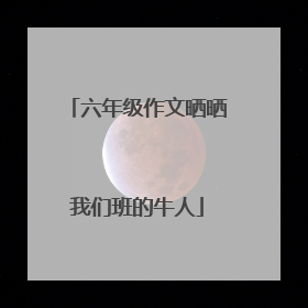六年级作文晒晒我们班的牛人