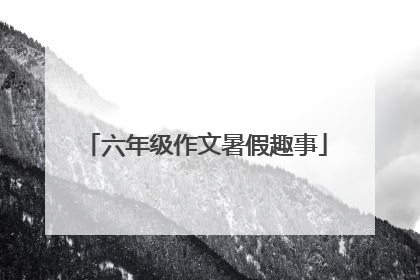 六年级作文暑假趣事