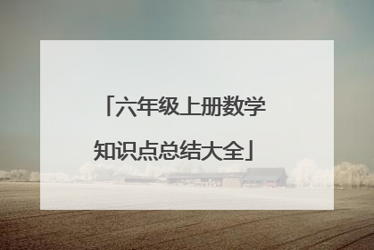 六年级上册数学知识点总结大全