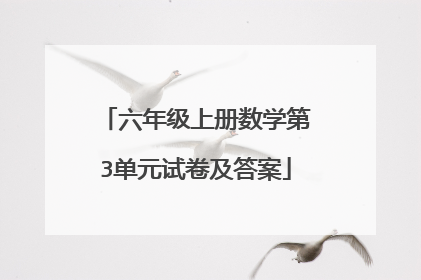六年级上册数学第3单元试卷及答案