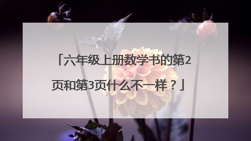 六年级上册数学书的第2页和第3页什么不一样？